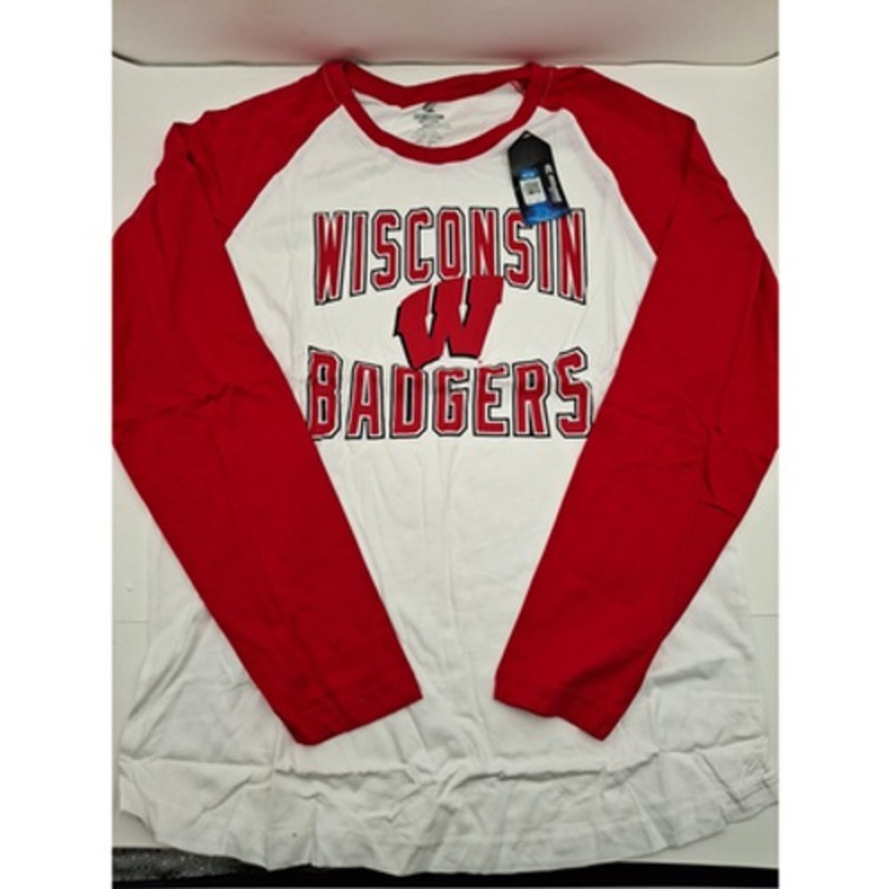 Wisconsin Badgers Colosseum Cajun Raglan Long Sleeve T-Shirt Mens XL NWT